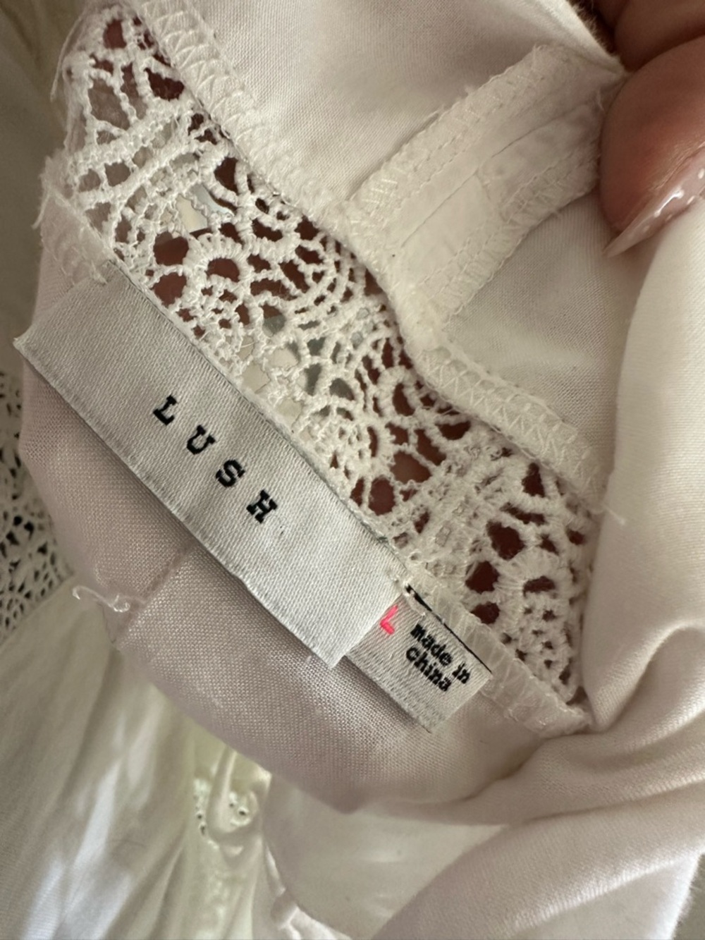 Lush White Crochet Lace Chemise Slip - Picture 5 of 5